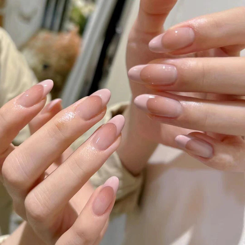 10Pcs Nude Color Handmade Press on Nails
