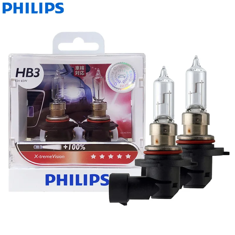 

Philips X-tremeVision 9005 HB3 12V 65W P20d +100% More Vision Light Car Halogen Headlight Original Auto Lamps 9005XVS2, 2x