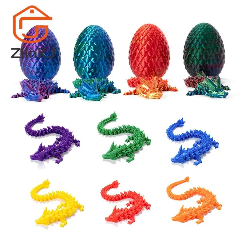 

3D Printed Gem Dragon, Crystal Dragon, Rotatable And Poseable Joints 3D Articulated Dragon Toys, Fidget Toy For Autism ADHD