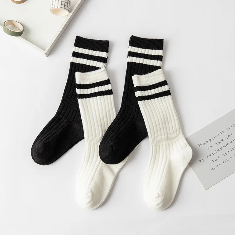 Kids Socks 1 Pair Cotton Children Black and White Stripes