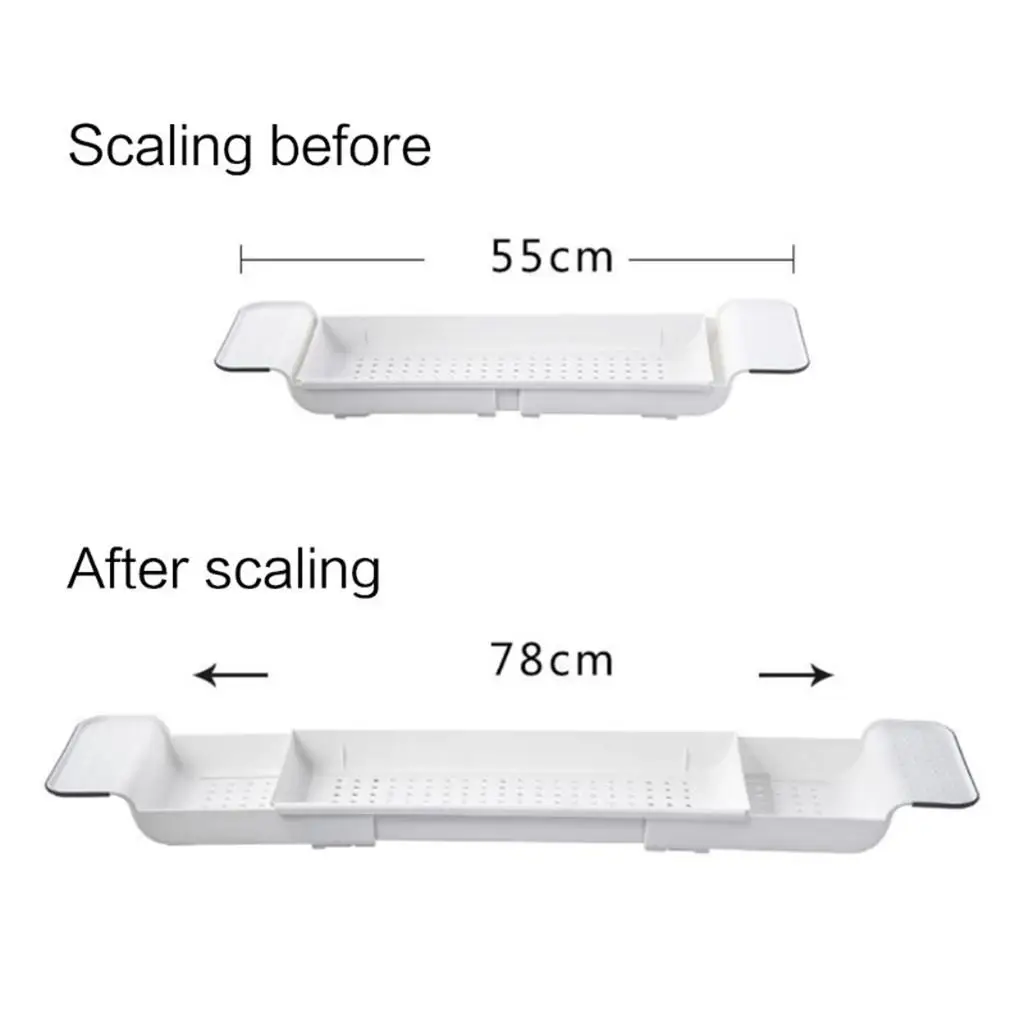 Plastic Bath Tray, Retractable Bathroom Storage Shelf, Towel Storage And Kitchen Soap Rack
