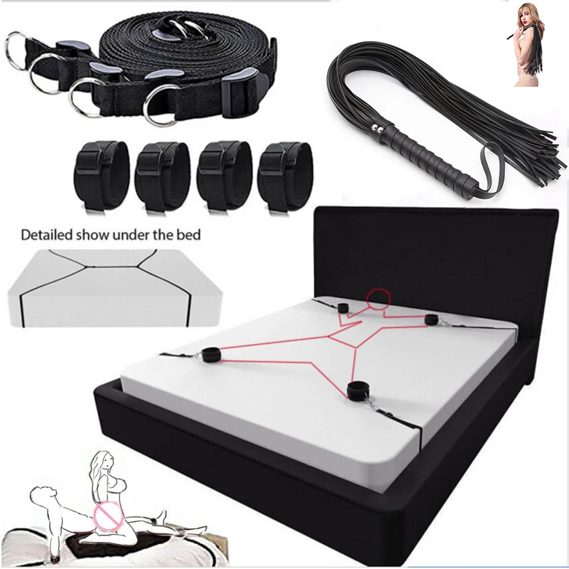 Erotic Bed Restraint Fetish Bdsm Bondage Manette Giochi Prodotti Sexy Caviglia Mano Adulto Senza Vibratori Giocattoli Del Sesso Per Coppie Di Donne