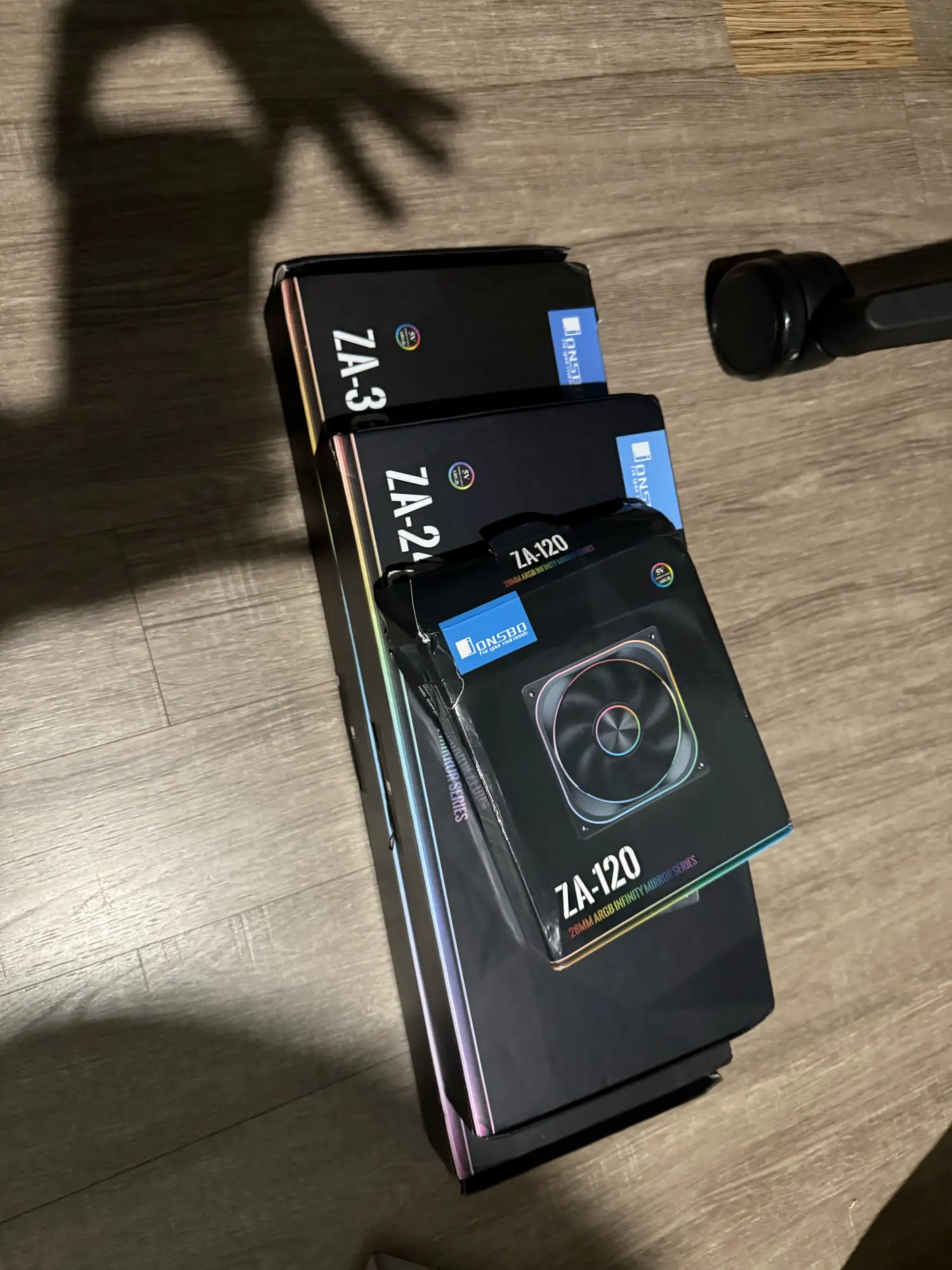 JONSBO ZA-120/240/360 Case Cooling Fan ARGB 12cm Connected Building Block Fan PWM Silent Chassis Fan photo review