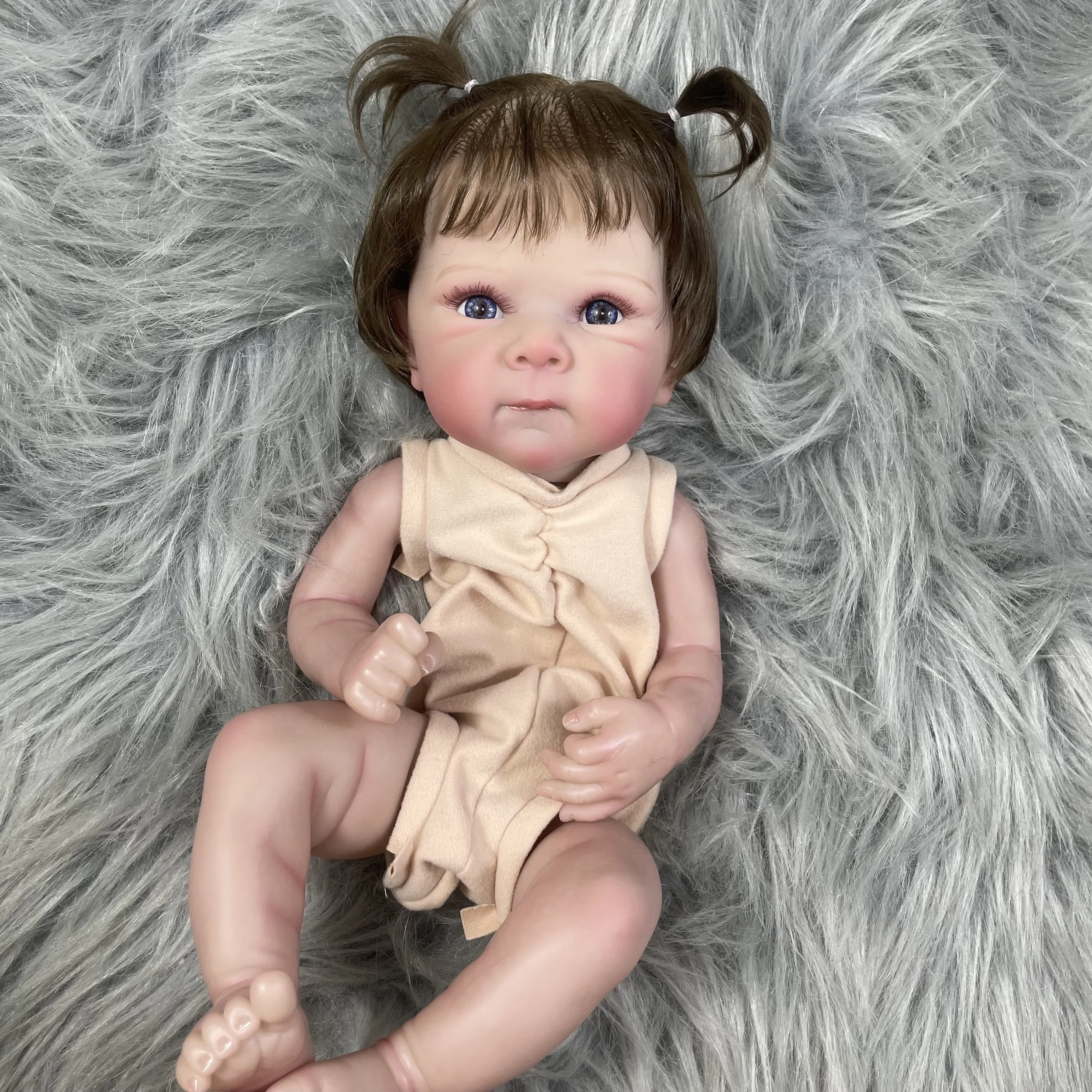 18 inches Already Painted Bebe Bettie With Hair Transplant Doll Kits Vinyl Reborn Doll Unassembled DIY Reborn Kit Gift