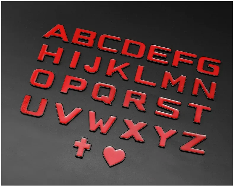 3cm DIY Alphabet Dual Colors Red Black Metal Full 26 Letters