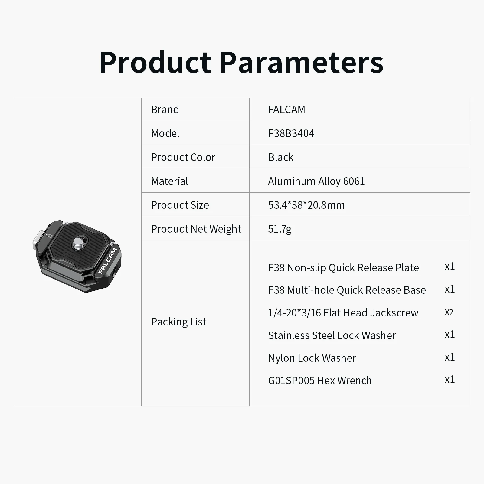 Falcam F38 Base Multifonction à Dégagement Rapide Avec Trou Pour Bandoulière, Trou De Vis à Dos Pour Trépied, Sac à Dos, Bandoulière, Stabilisateur-F38B4406
