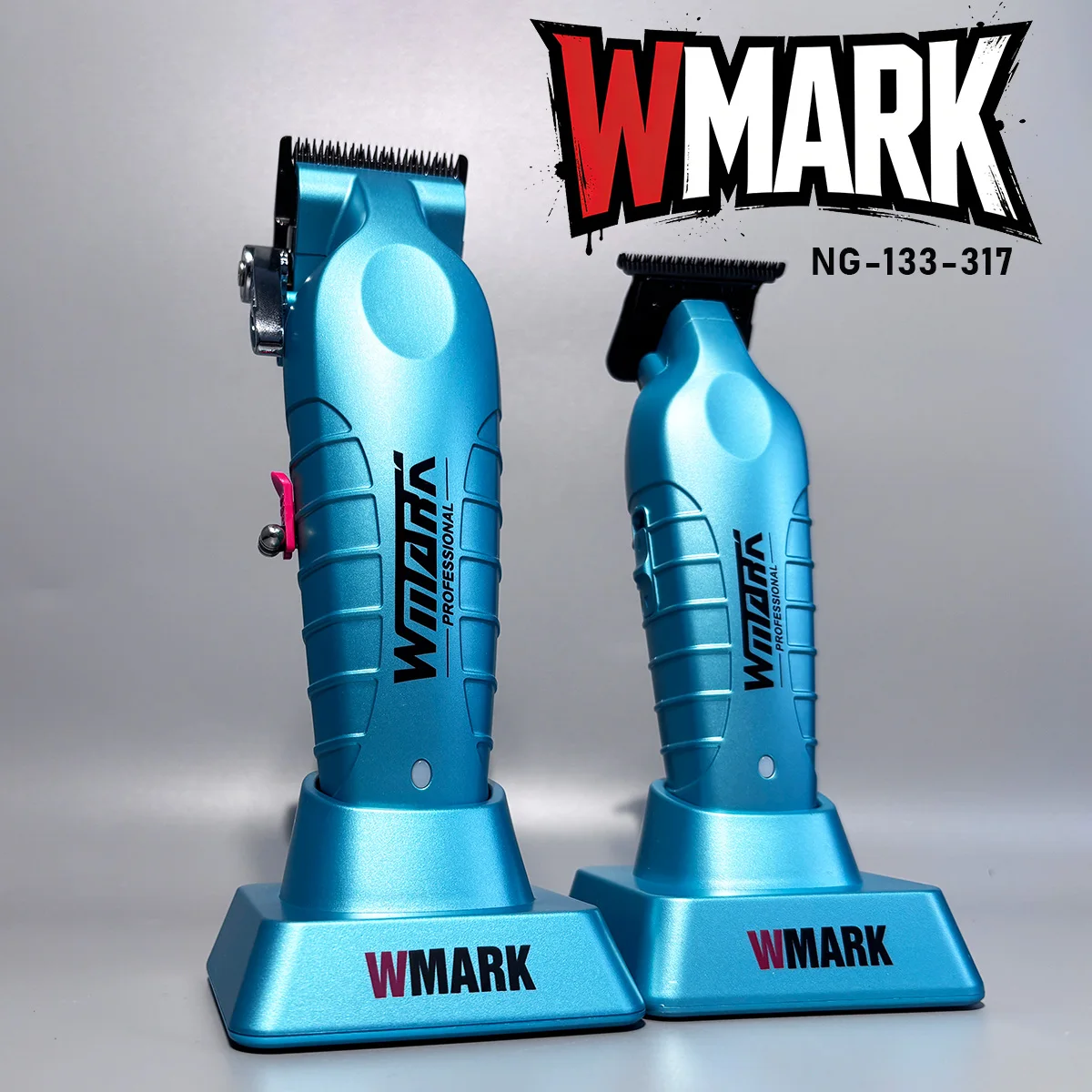 WMARK NG-133-317 전문가용 고속 헤어 클리퍼 2종 바버 세트 DLC 블레이드 이발기 살롱용 전기 트리머 (남성용)