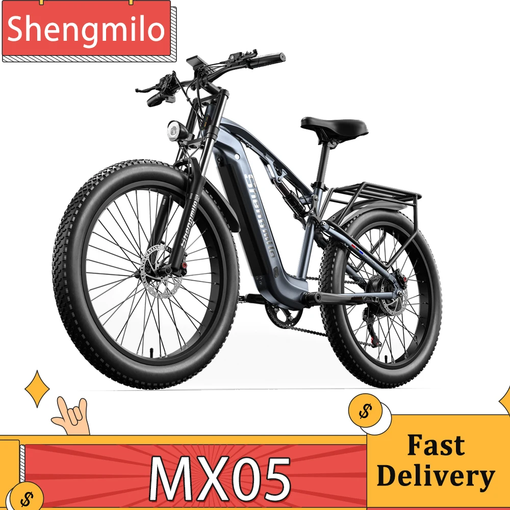 Shengmilo Mx05 Bici Elettrica 48V 1000W Bafang Motor Fat Bike E-Mountain Bike 17.5Ah Lg Batteria Al Litio Adulti Bicicletta