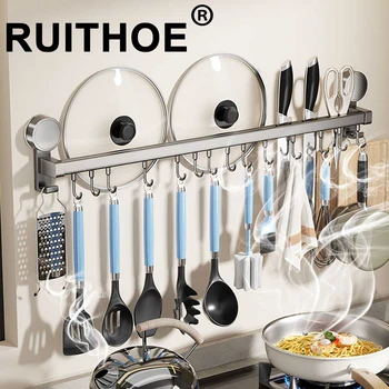 Portaoggetti da cucina a parete Portaoggetti da parete senza perforazione Portautensili da cucina Portaoggetti Cucchiaio Pala Tagliere Portaoggetti 1