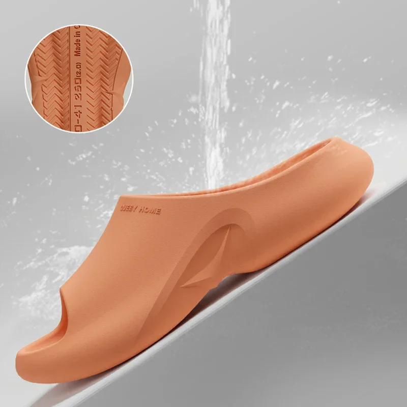 EVA Soft Sole Thick Bottom Waterproof Slippers Summer Big Size Non-slip Home Couple Slippers Ladies Beach Slides Anti-odorant 45 5