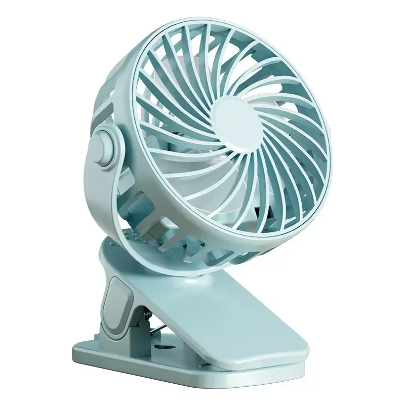 USB Rechargeable Portable Clip-On Table Fan with Night Light