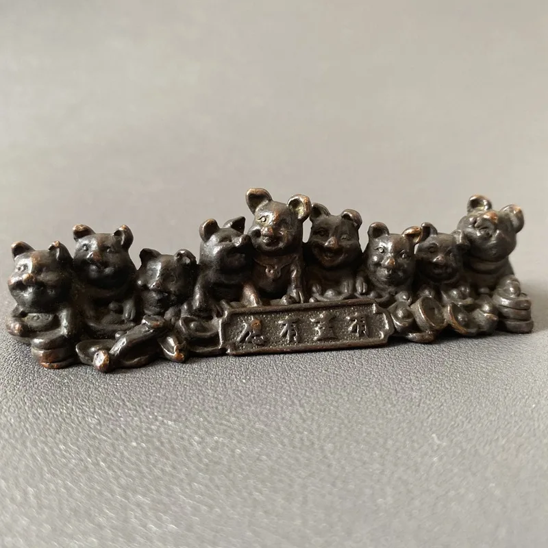 

Old Cute Pig Pen Holder Tea Pet Jiujie Fuzhu Mini Pig Decoration