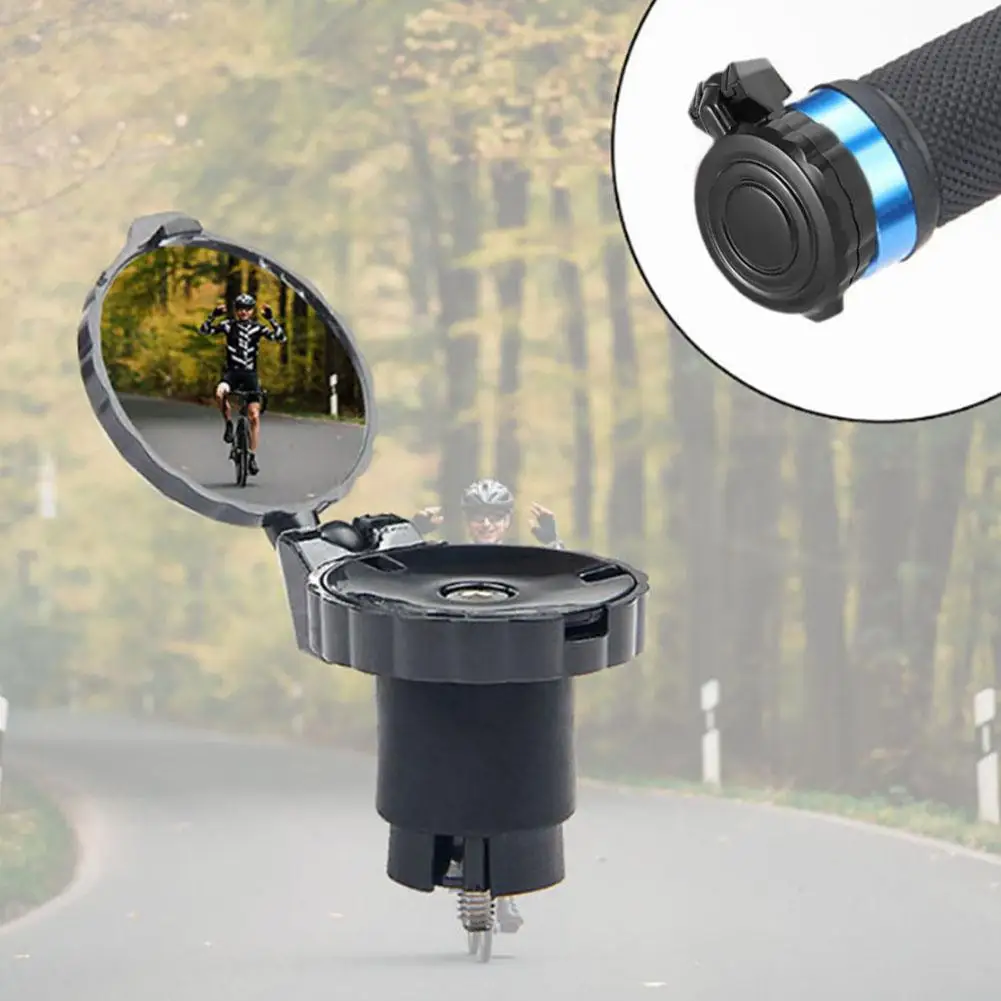 Cycling Handlebar Convex Mirror HD Adjustable Rotate Bike Handlebar Plug Rear View Mirror For MTB Road Bike Accessories