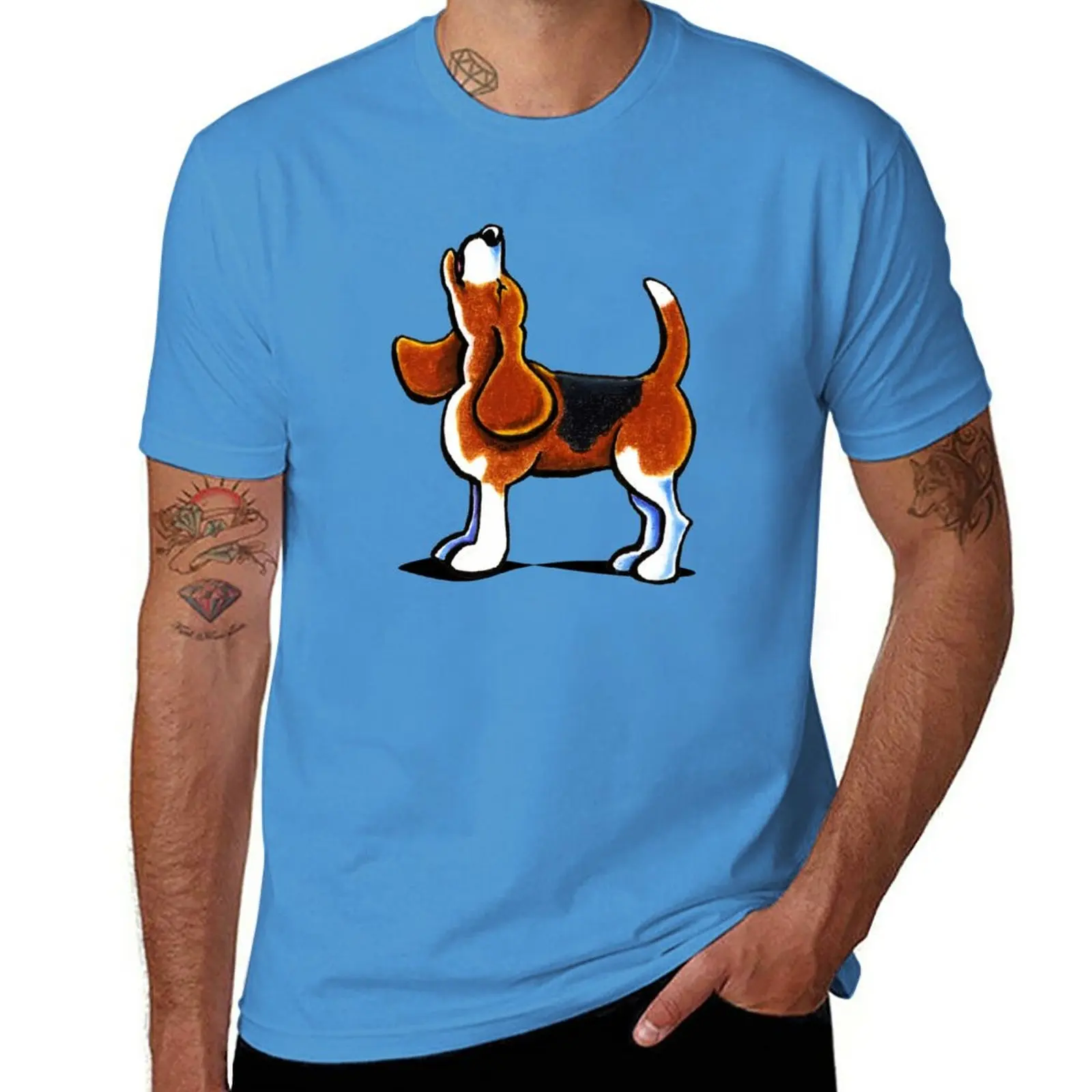 T-Shirt Tricolore Beagle Bay Animal Prinfor Boys Heavyweights Camicie Graphic Tees T-Shirt Uomo