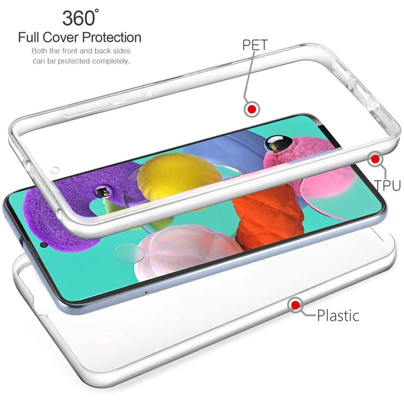 360 Full Body Transparent Shockproof Phone Case Cover