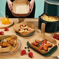 50-300Pcs Air fryer Baking Paper for Barbecue Plate Square Oven Pan Pad 23/20/16cm AirFryer Oil-Proof Disposable Paper Liner 5