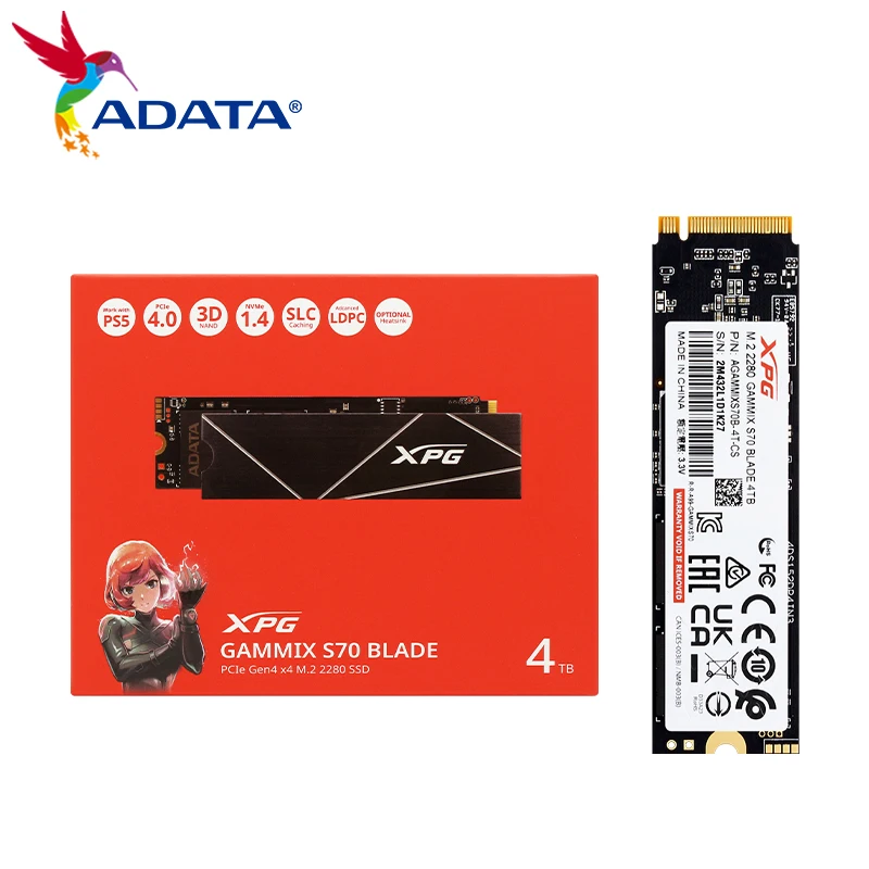 ADATA XPG GAMMIX S70 BLADE SSD PCIe 4x4 NVMe M.2 2280 Solid State
