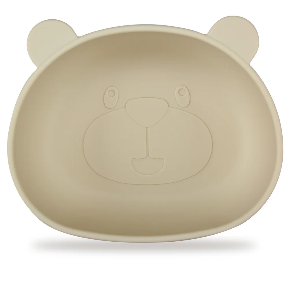 thumbnail image 1 of Platos de silicona sin BPA para bebé, 2 piezas/1 Juego, cuenco de alimentación de silicona, vajilla impermeable, cuchara antideslizante, 1 of 5