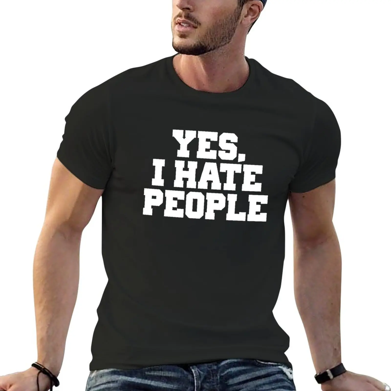

Новая футболка I Hate People, короткая футболка, милые топы, кавайная одежда, мужские футболки