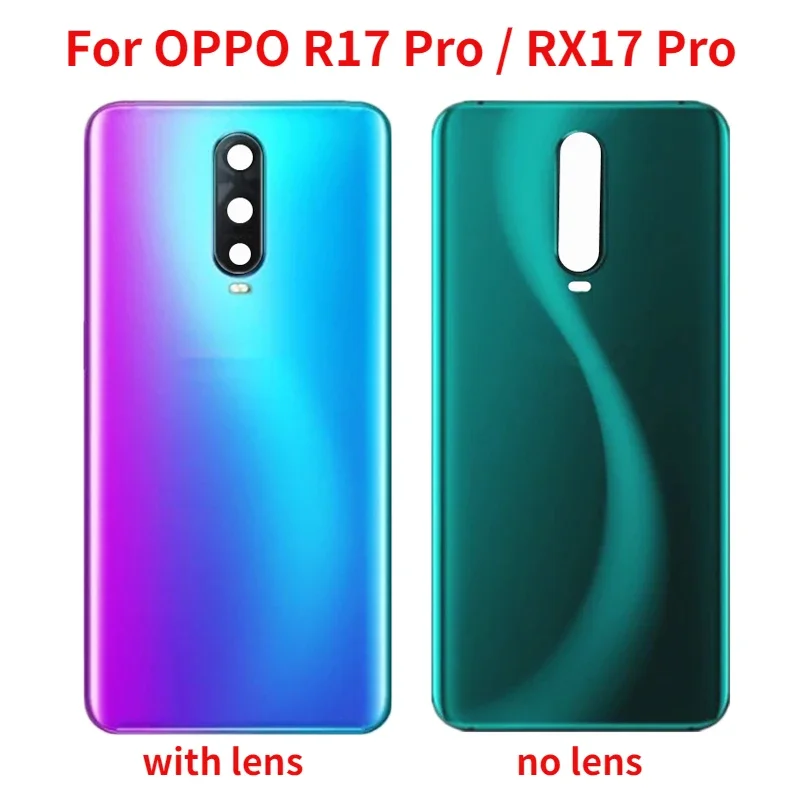 

New Back Glass For OPPO R17 Pro RX17 Pro Battery Back Cover Rear Door Housing Case Replacement with Camera lens