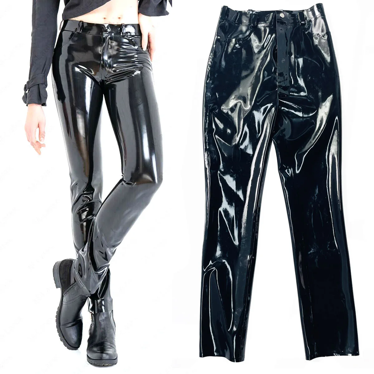 Latex Gummi Rubber Jeans Leggings pants trousers customized catsuit