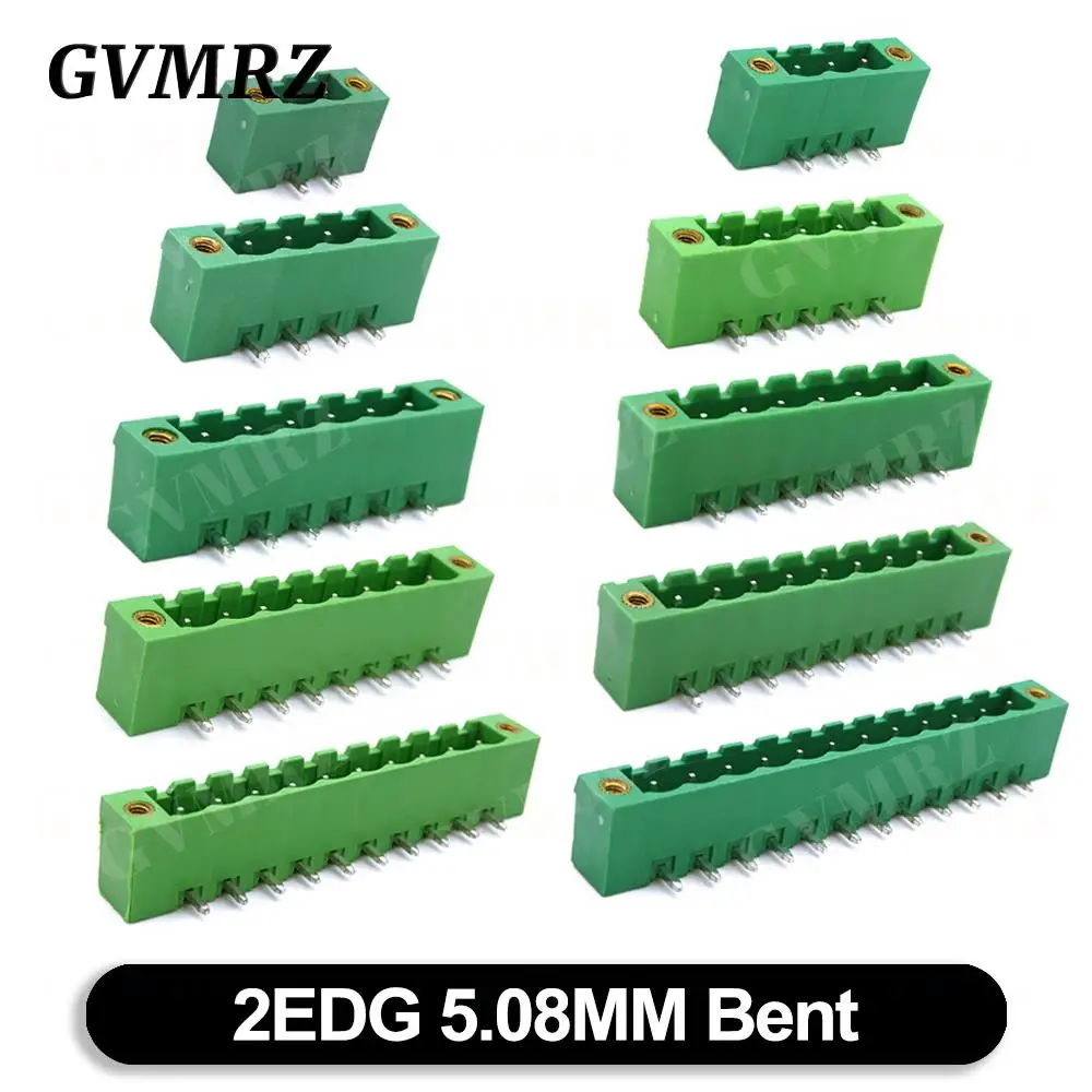 5PCS 5.08mm Pitch Wall Terminal Plug Connector with PCB Screw Terminal Block