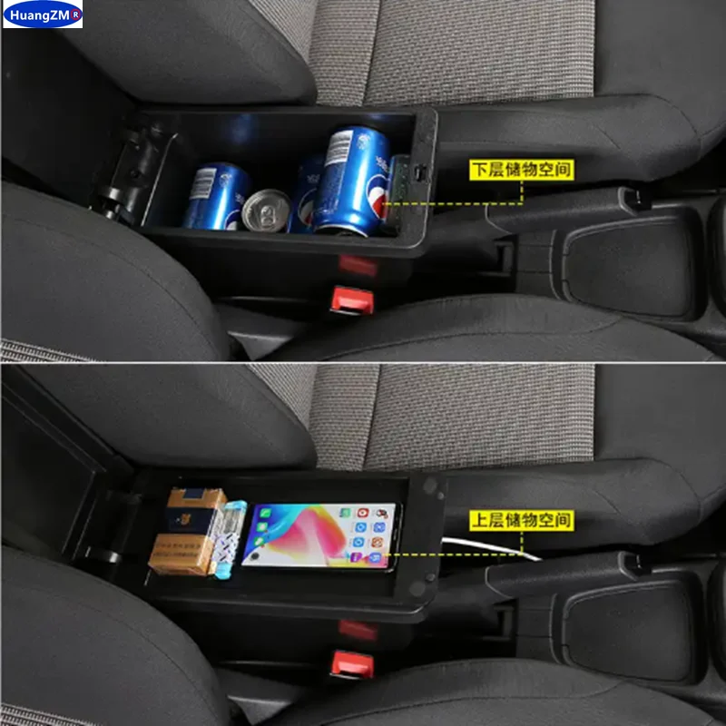 OQRDVVTT Pour F&ord Pour Focus MK1 Accoudoir Central De Voiture Boîte De Rangement Pièces Intérieures Avec Accessoires De Décoration De Voiture USB (A4 No USB