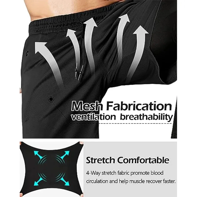 Compression Running Pants Men Double-deck 2 in 1 Sportswear Jogging Trousers Gym Training Tracksuit Workout Sport Sweatpants Men 5