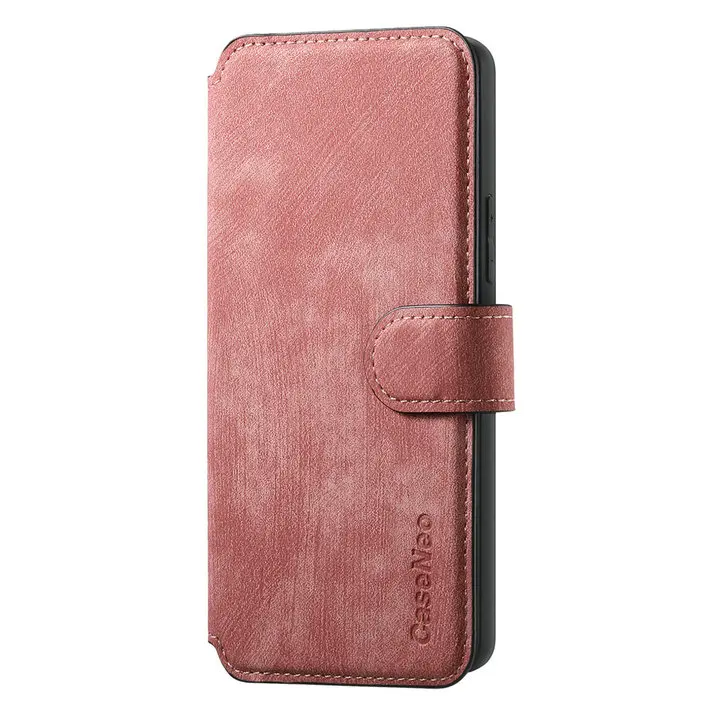 Leather Wallet Flip Case with Magnetic Closure - 2-in-1 Design