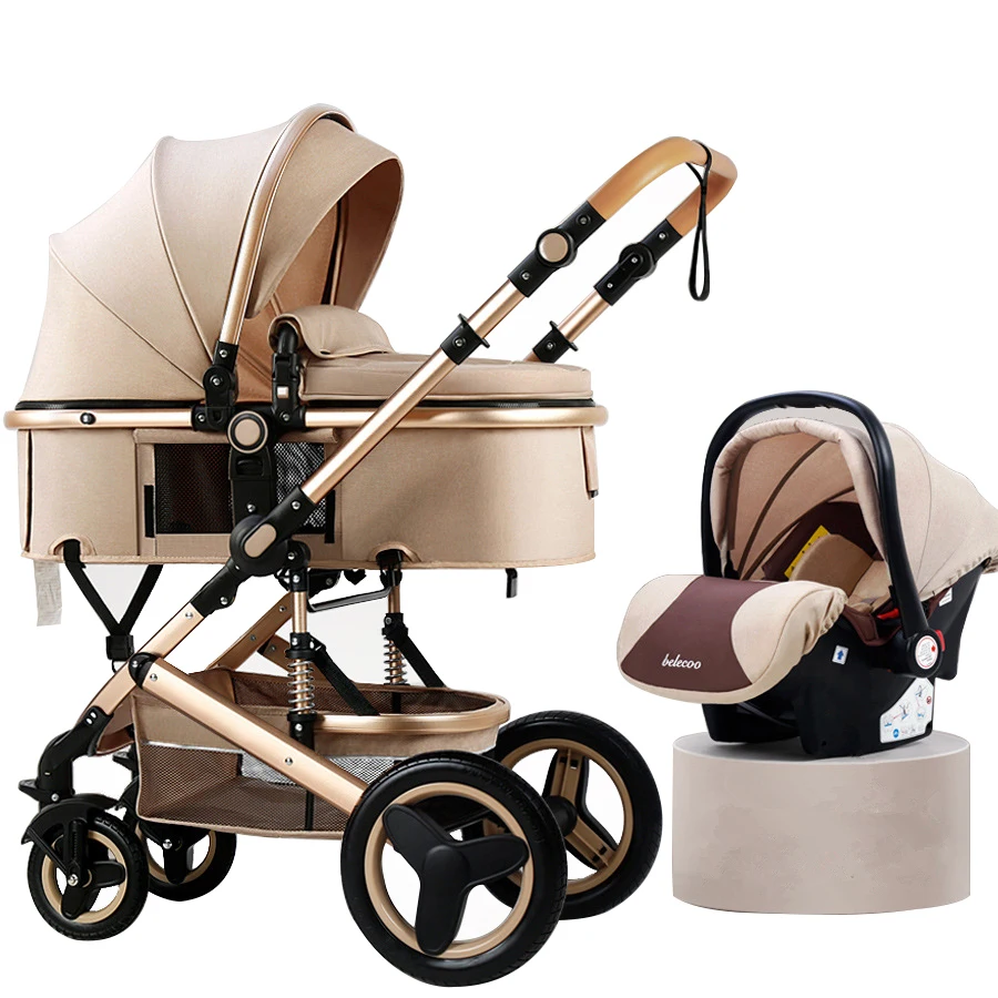 2023 High Landscape Baby Stroller 3 in 1 With Car Seat and Stroller