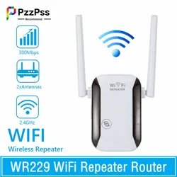 PzzPss Wireless WiFi Repeater Router 2.4G 300Mbps Network Signal Amplifier WR229 IIEEE802.11 b/g/n 2 Antenna WiFi Booster Home