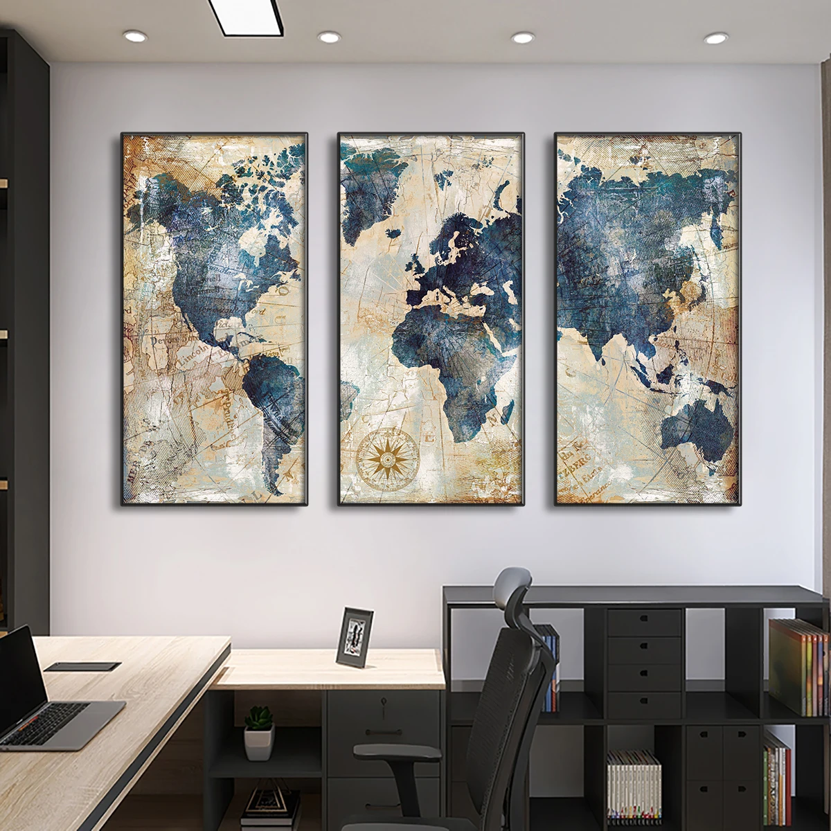 World Map Abstract Canvas Art