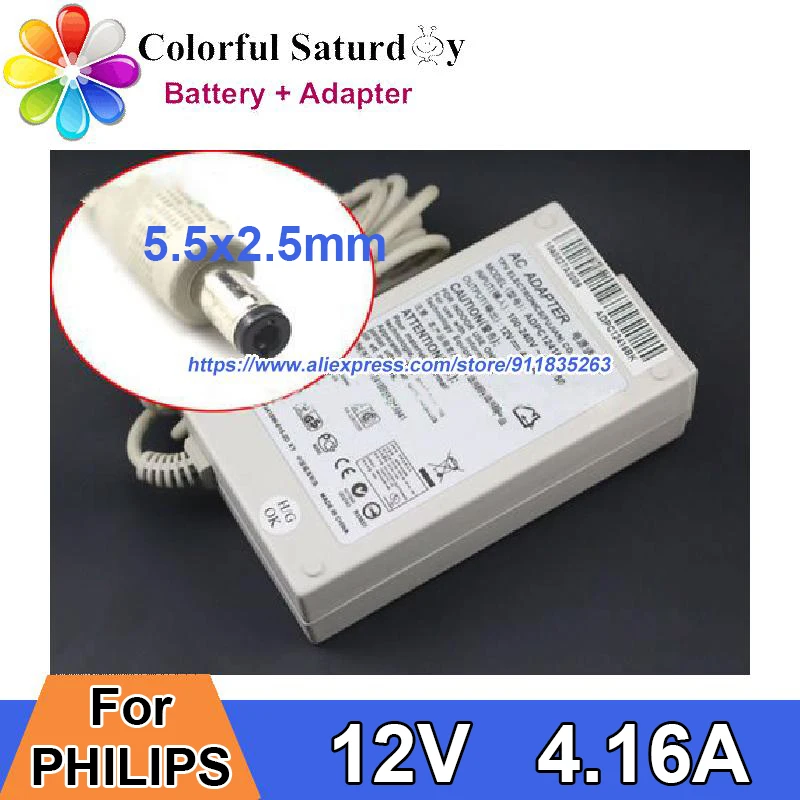 

Original ADPC12416BW Laptop Charger 12V 4.16A 50W For ACER ADPC12416AW For AG NEOVO X15 DISPLAY For HP T5730 5720 Power Adapter