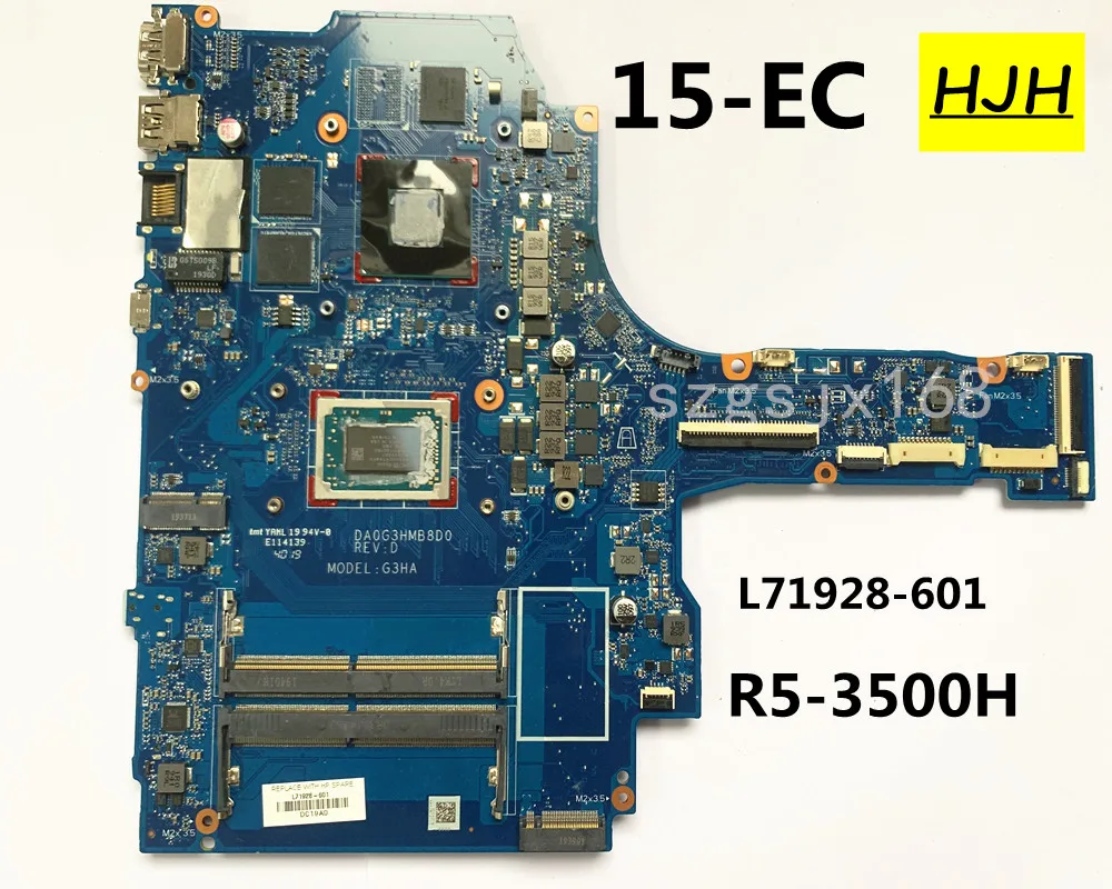 

For HP PAVILION 15-EC Laptop Motherboard DA0G3HMB8D0 REV: D RYZEN 5 3500H ，L71928-601 Tested Working