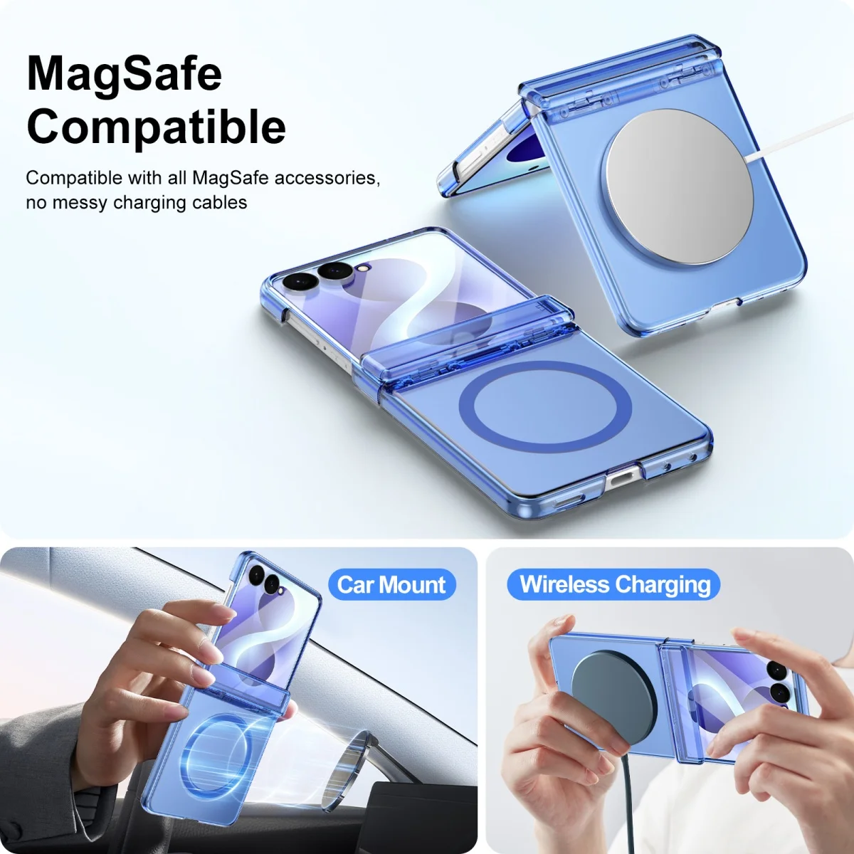 Magsafe Magnetic Clear Shockproof Case with Built‑in Glass Screen Protector