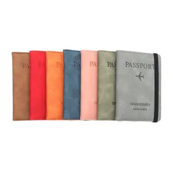 حقيبة جواز سفر من الجلد RFID ، حزمة مستندات متعددة الوظائف ، حامل جواز سفر محمول رفيع للغاية للسفر 3