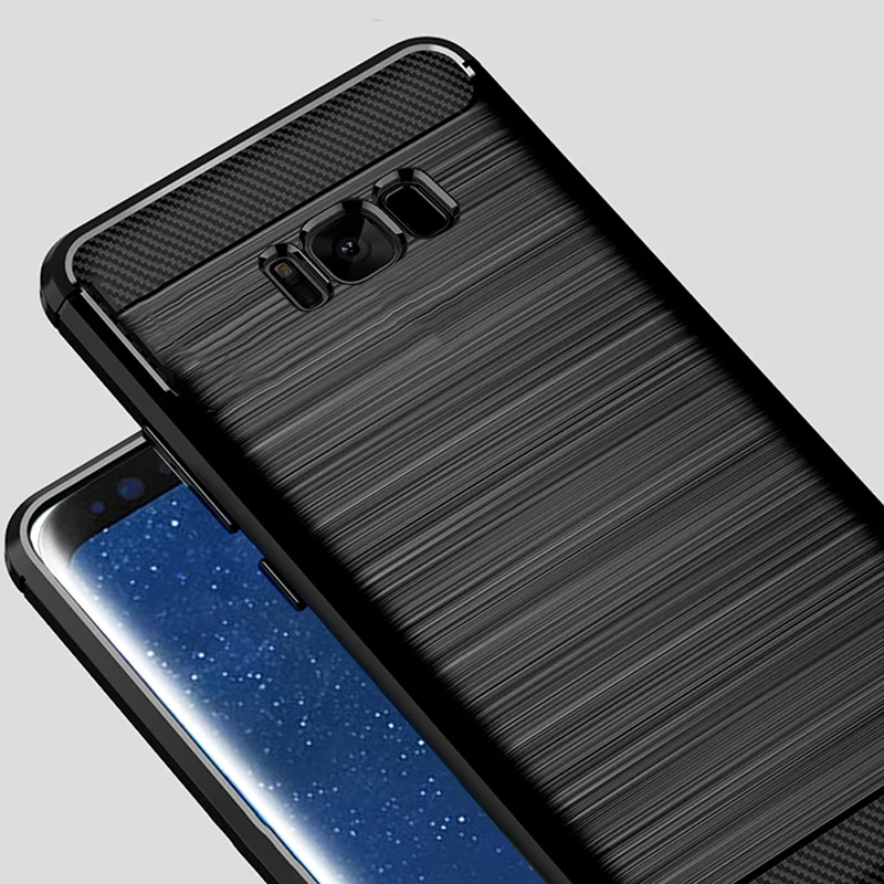 For Samsung Galaxy S8+ Case Carbon Fiber Cover Full Protection