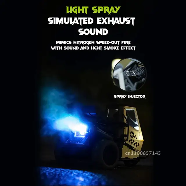 New RC Trike Light Spray Stunt Drift 1:16 Full Scale Racing Racing Toys Remote Control Motorcycles Electric High Speed kids Toy 1