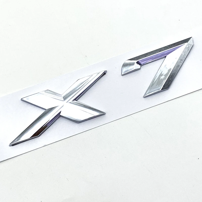 3D ABS 블랙 크롬 자동차 편지 후면 트렁크 배지 X7 로고 BMW X7 스티커 엠블럼 X7 레터링 액세서리