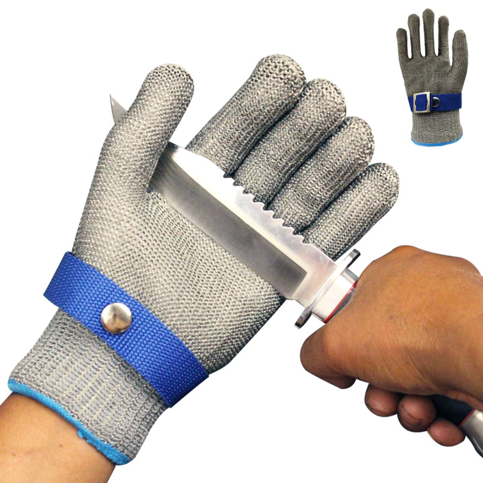 

Work Safety Powerful Level Cutting Meat Butcher Protective Stainless Steel For Kitchen Wire Gloves Anti Cut Resistant Protection