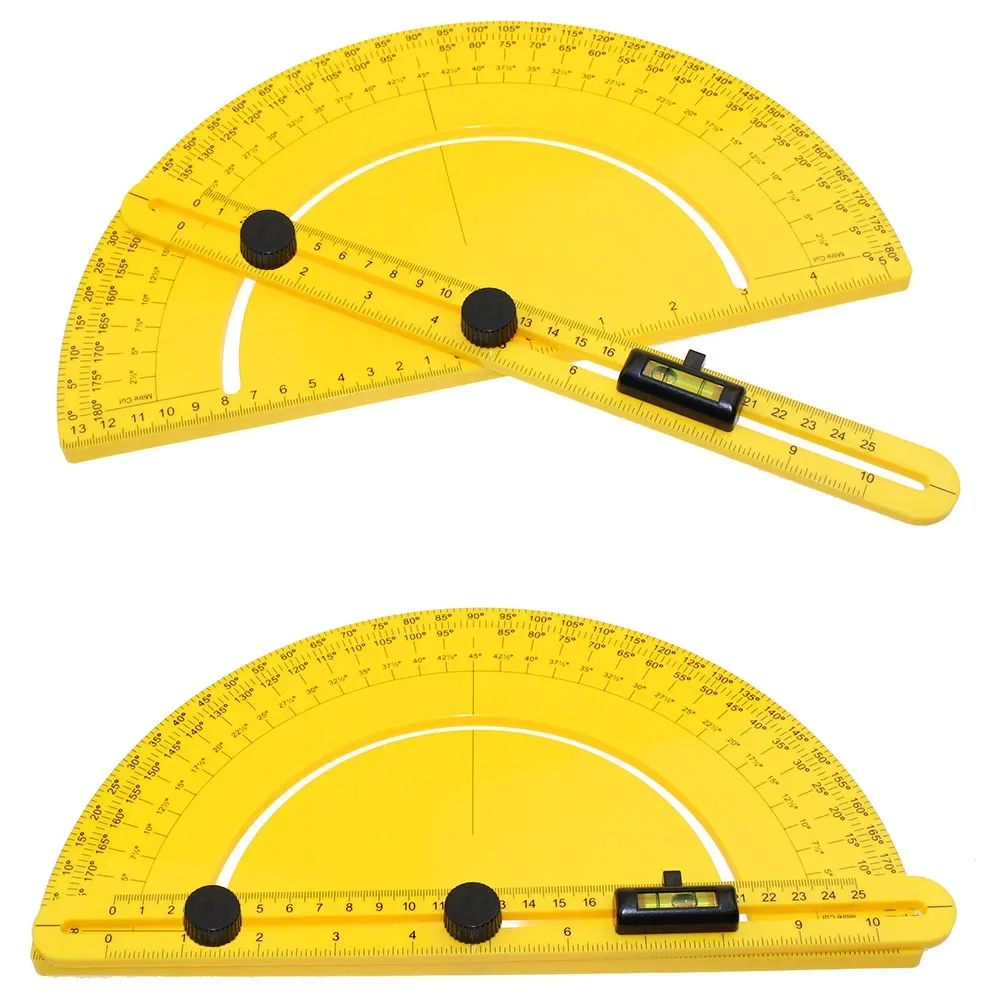 Plastic Swing Arm Multi Angle Ruler Finder Plastic 180 Degree Protractor for Builder Carpenter Craftsman and Engineer Large Size