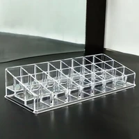 24 Lattices Acrylic Lipstick Organizer Lip Gloss Container Plastic Nail Polish Storage Box Makeup Holder Cosmetics Display Rack 2