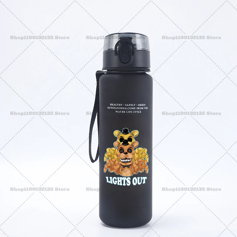 Five Nights At Freddy's Motivational Leak-Proof Sports Water Bottle - 650ml Portable & Reusable Cup