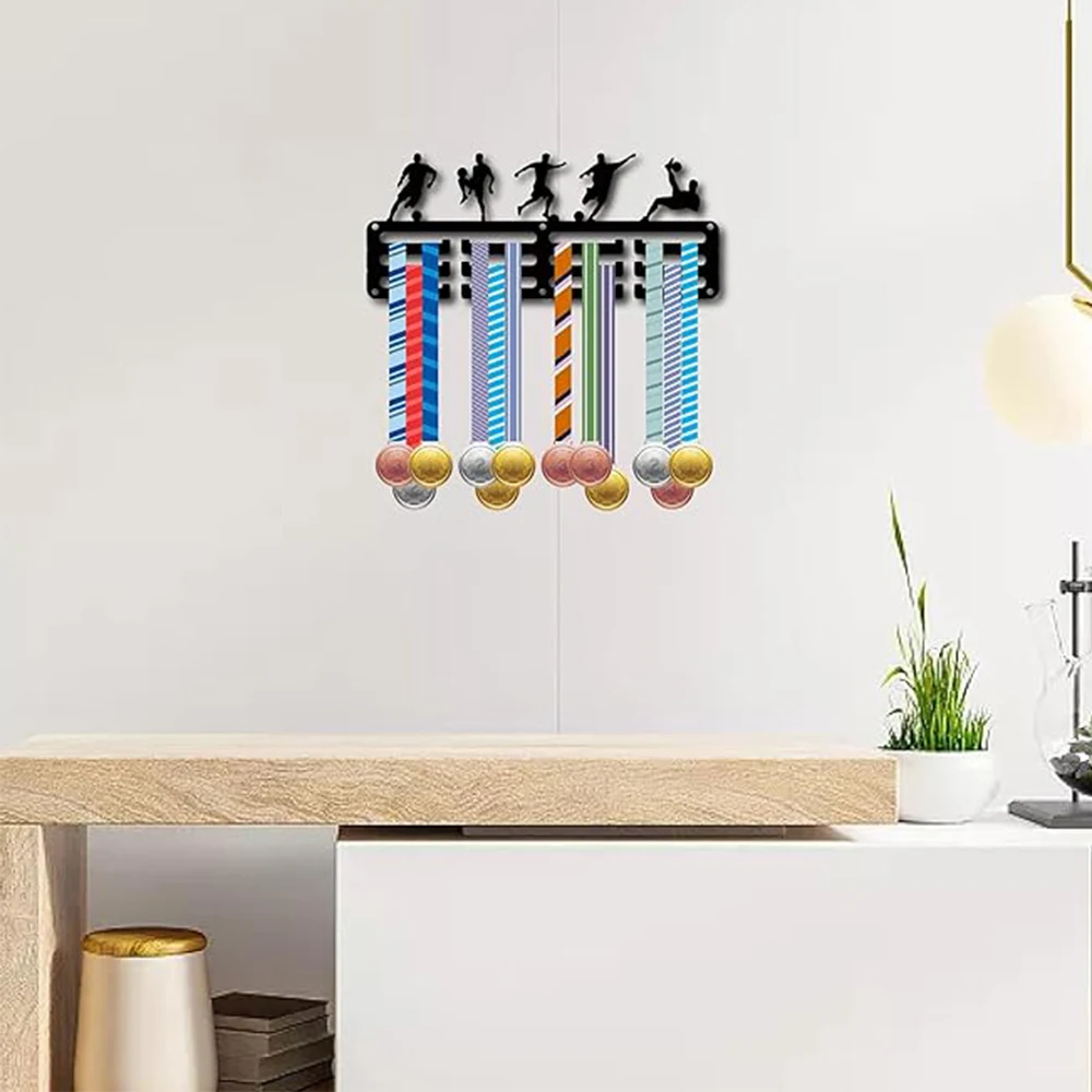 Medal Hanger Display Football/Running/ Ice Hockey Medal Hanger 1PC Wall Home Badge Competition Gymnastics Swimming Medal Winner Iron