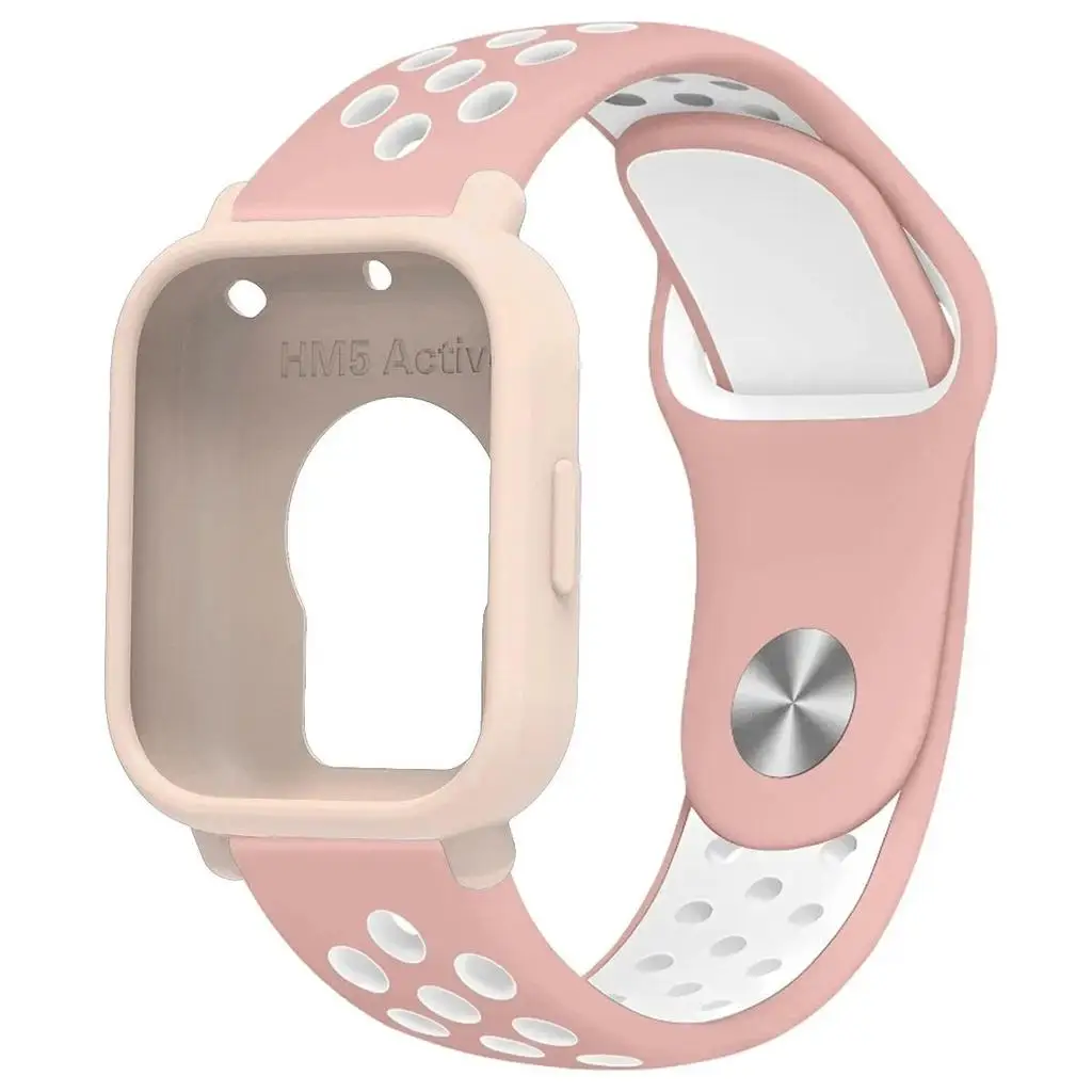 Two-Tone Breathable Sports Silicone Band with Soft Hollow Protector