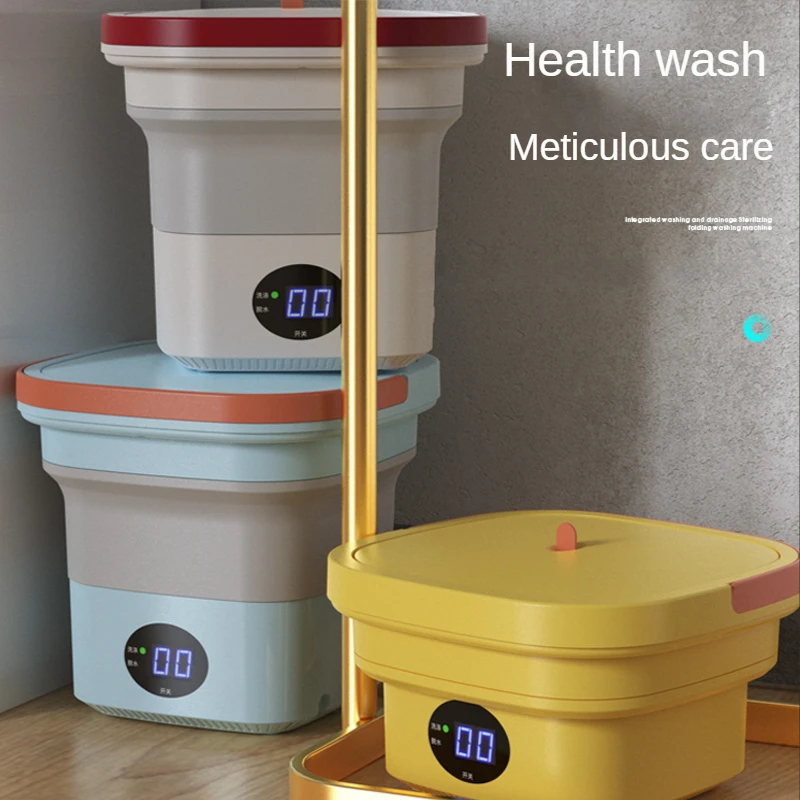 2023 New Folding Washing Machine Mini Portable Dehydratable Underwear