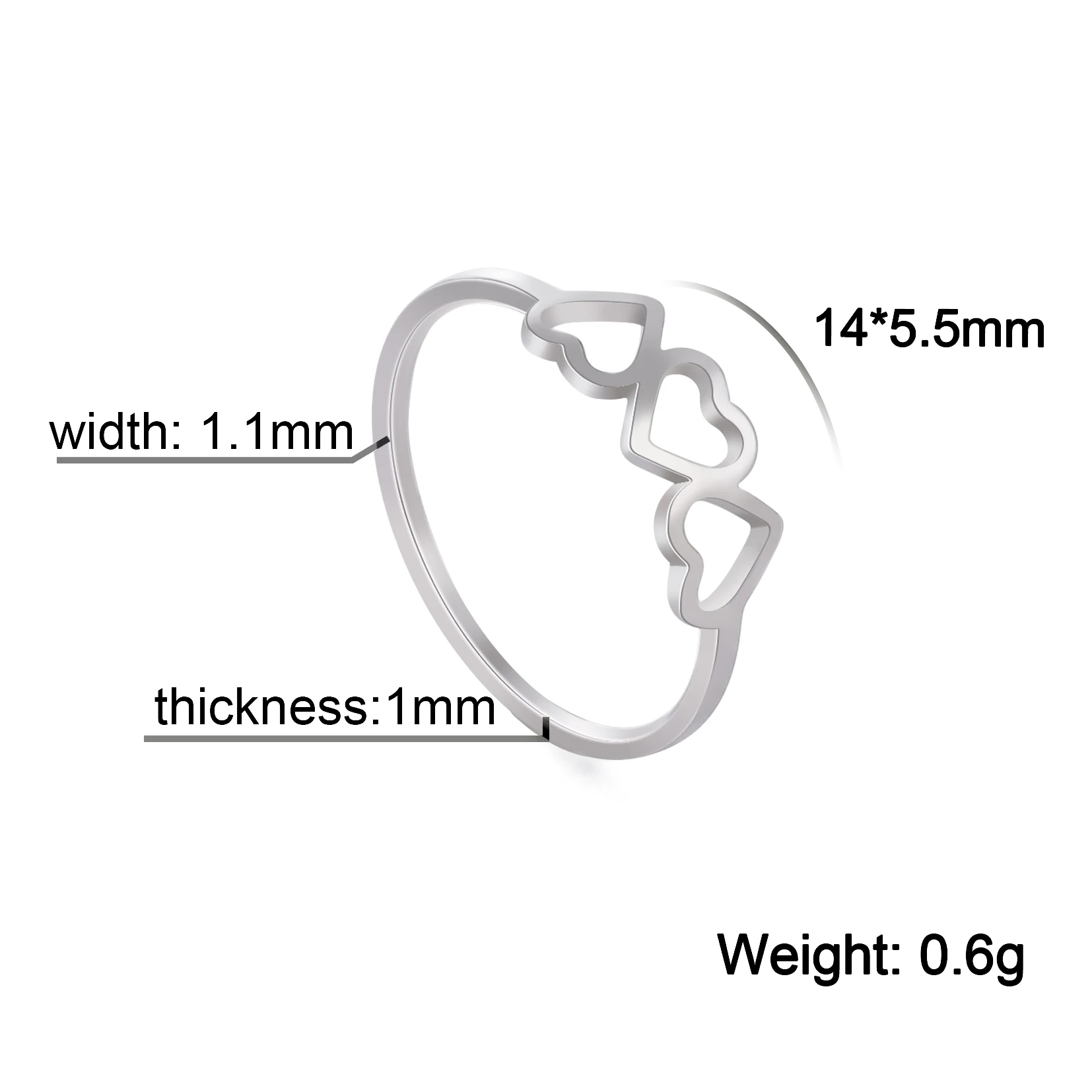 Edelstahl Einfache Hohl Fußabdrücke Ringe Trendy Romantische Herz Mode Ring Für Frauen Schmuck Hochzeit Freundschaft Geschenke – Detail 8