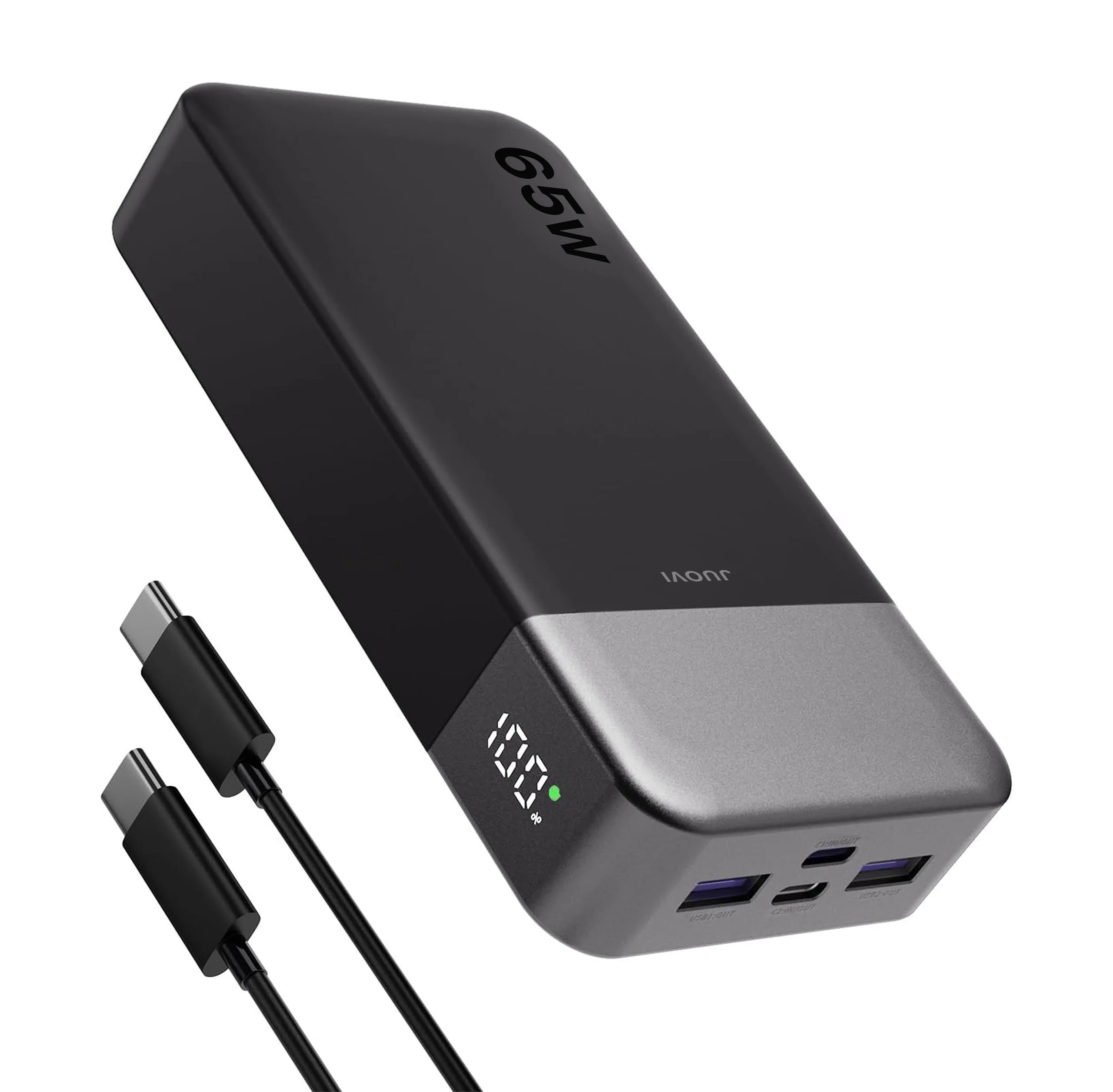 JUOVI Power Bank 65W 20000mAh Laptop Portable Charger, PD QC Fast Charging External Battery Pack for MacBook iPad Tablet iPhone