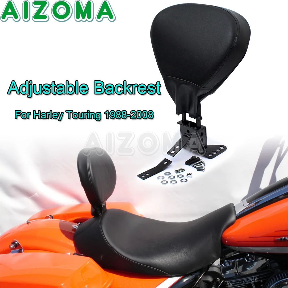 Adjustable Driver Rider Backrest For Harley Touring Road Electra Glide