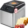 Quiet Bread Maker Machine, 710W Die-Cast Ceramic Pan Bread Machine with Dual Heaters, Stainless steel Breadmaker with Auto Fruit 1